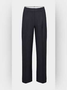 Babaton Black Pinstripe Straight-Leg Pants